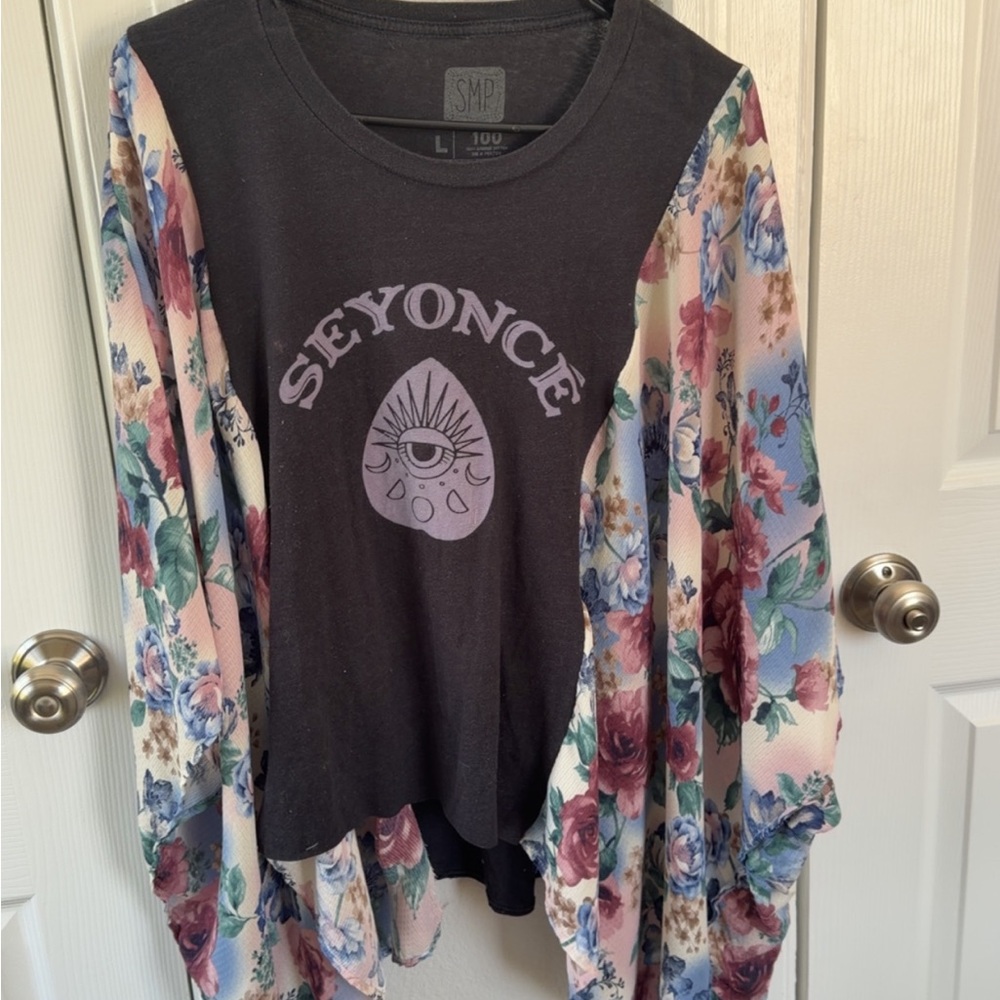 Black and Floral Women's Top